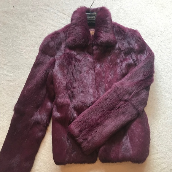 Burgundy Fur coat - Picture 1 of 7